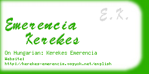 emerencia kerekes business card